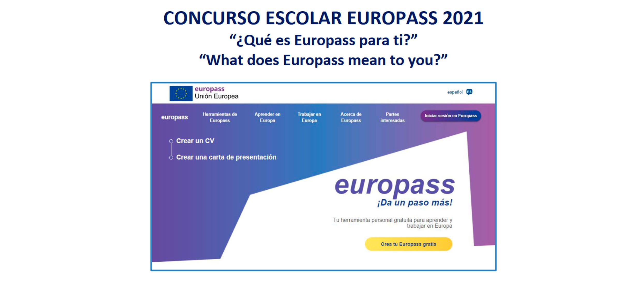 Concurso Escolar Europass 2021: "¿Qué es Europass para ti?