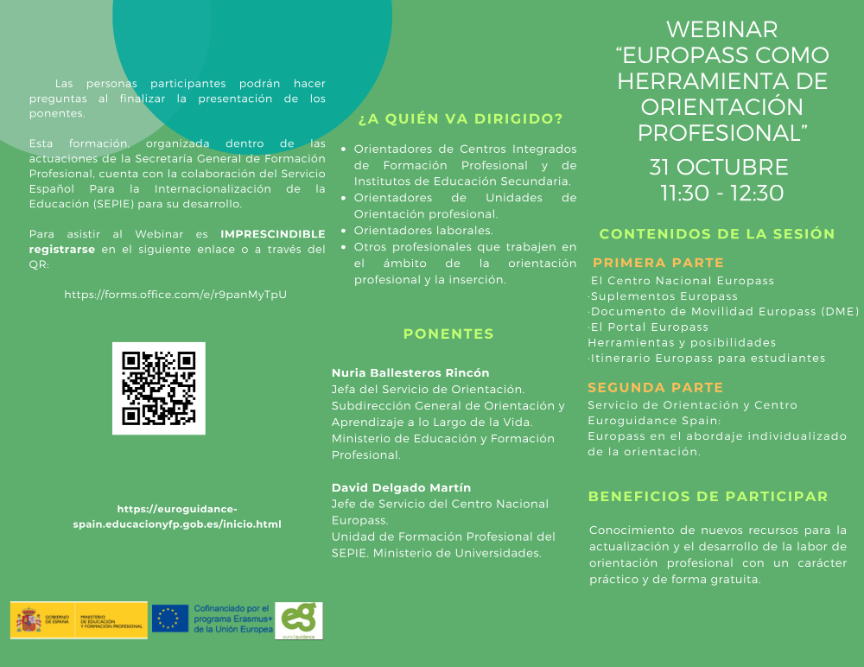 Webinar “Europass como herramienta de Orientación Profesional”