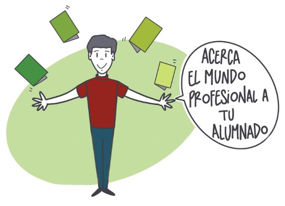 Sección Sobre nosotros: Acerca el mundo profesional a tu alumnado. 