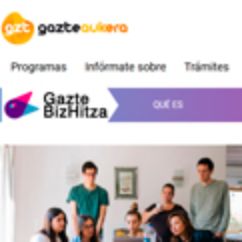 screenshot of GazteBizHitza website